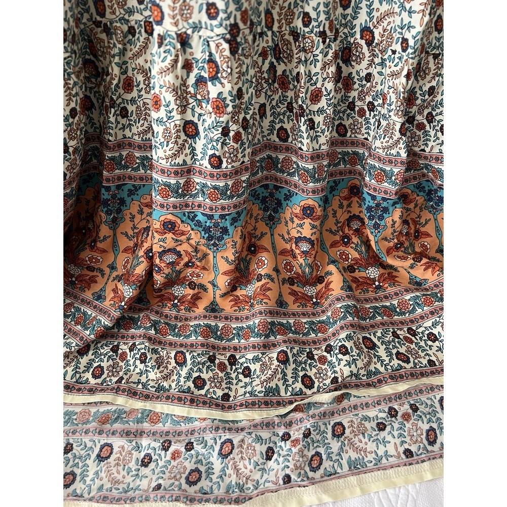 Natural Life Womens Floral Maxi Dress Size Medium Short Ballon Sleeve Boho - Picture 5 of 13